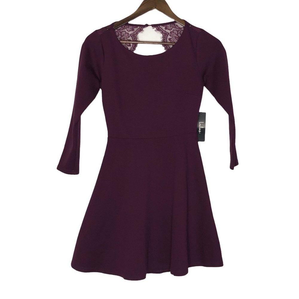 NWT Lulu’s‎ Felicity Plum Skater Dress Size XS